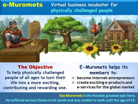 eMuromets - internet business incubators for physically challenged people, youth, Internet entrepreneurship, Vadim Kotelnikov, Russia