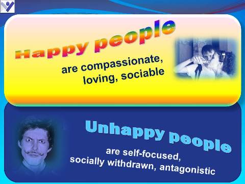 Happy People are loving, Unhappy people are self-focused, antagonistic - emfographics, Dennis Kotelnikov, Денис Котельников эмфографика