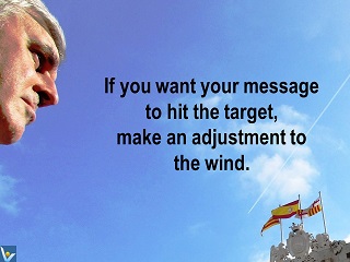 Vadim Kotelnikov quotes Best Communication Advice If you want your message to hit the target, make an adjustment to the wind.