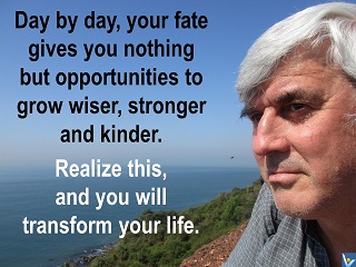 Fate gives nothing but opportunities to grow wiser, stronger and kinder.Vadim Kotelnikov quotes