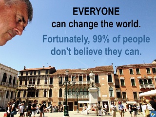 Vadim Kotelnikov quotes Everyone can change the world Italy Venice photogram