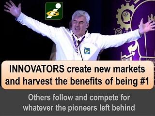 Innovators create new markets and harvest the benefits of being #1 Vadim Kotelnikov quotes